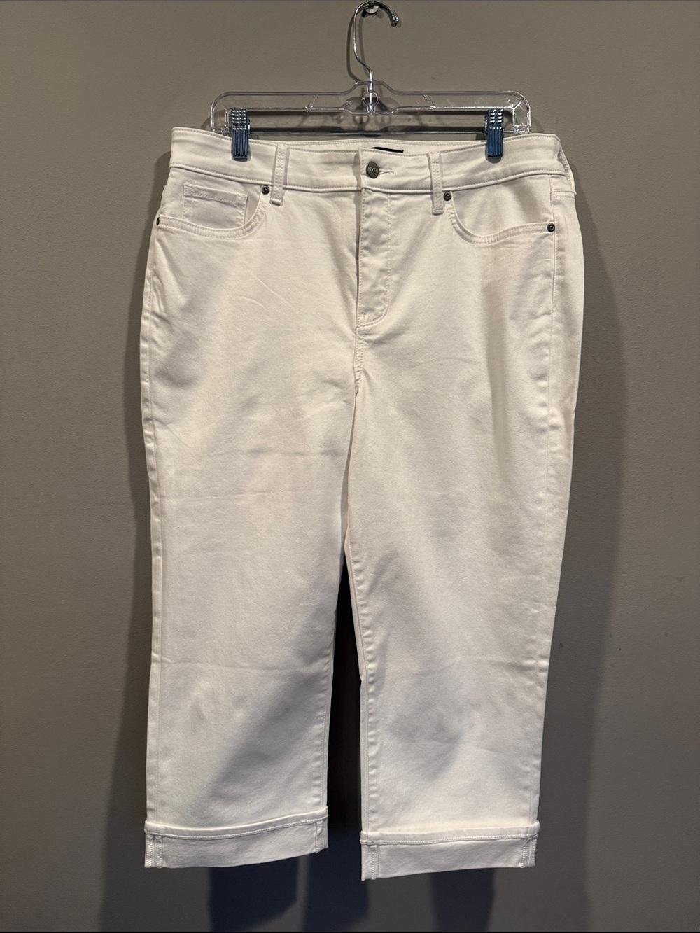 NYDJ Marilyn Straight Crop Jeans in Optic White - Size 14 - Like New